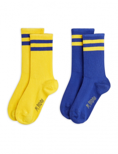 MINI RODINI Tennissocken 2er Pack - gelb blau